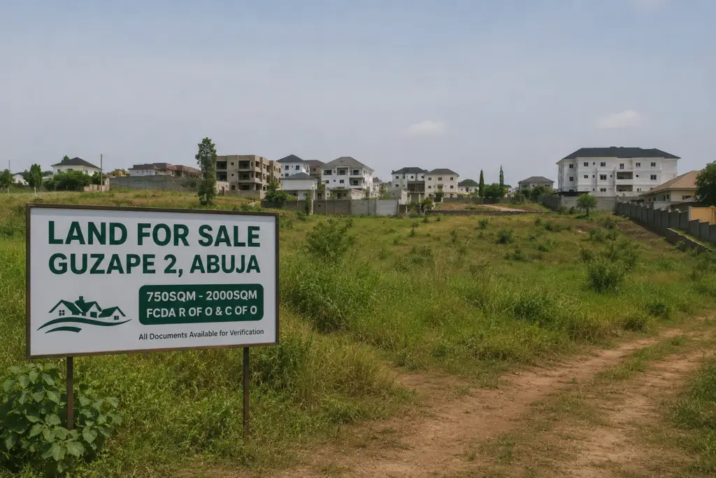 Land for sale at Guzape 2 Abuja with FCDA R of O and C of O