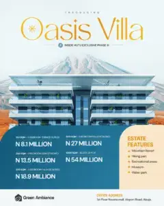 Oasis Villa Inside HUTU Exclusive featuring eco-friendly residential plots, luxury homes, landscaped gardens, and modern infrastructure in Abuja.