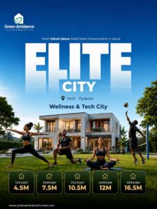 Elite City Wellness & Tech City in Ketti–Pyakasa, Abuja, with plot prices from ₦4.5 million for 150 sqm.